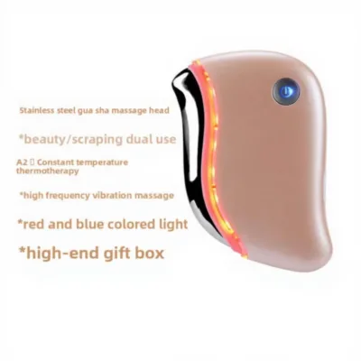 Gua Sha Beauty Instrument Electric Handheld Facial Skin Tightening Importer Vibration Color Light Microcurrent Hot Therapy