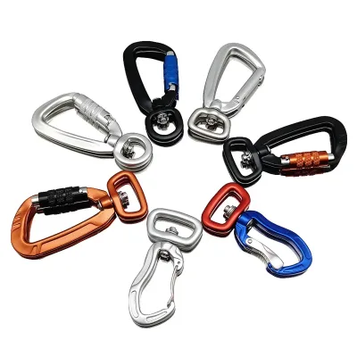 2023 Multifunctional D-Type Swivel Locking Carabiner, Rotating Carabiner Hook Clip for Dog Leash, Hammock, Camping, Hiking