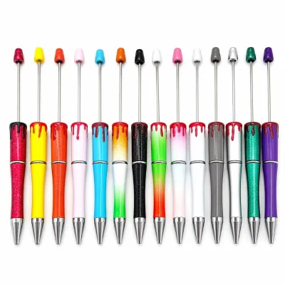 Halloween Blood Drip Beaded Pen DIY Blood Handprint Beaded Ballpoint Pens Writing Pen for DIY Charm Jewelry Craft