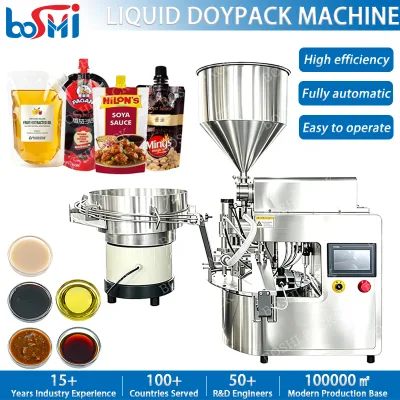 Spout Pouch Liquid Filling Machines for Ginger Sauce Garlic Oil Soy Chili Sauce Paste Bag Ketchup Doypack Packaging Machine