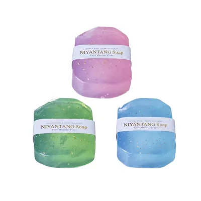 Hot Selling Bath Use Long Lasting Fragrance Luxury 24k Gold Foil Diamond Shaped Crystal Gem Body Wash Soap