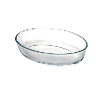 Borosilicate Glass Oval Tempered Au Gratin Baking Dish Durable Reusable Eco-Friendly Plate for Cake & Pizza Kitchenware Utensils
