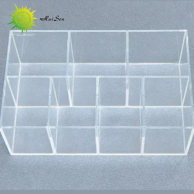 Huisen clear Acrylic Cubes Small Desktop Jewelry Office Supplies Acrylic Box with Dividers