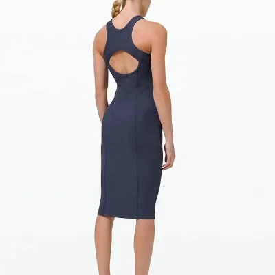 Free Size Sport Workout Yoga Wear Fitness Tights Latest Hollow Back Sports Dress for Women