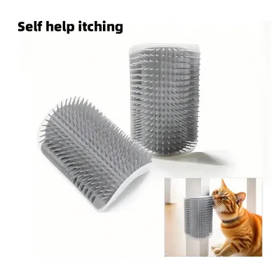 2 Pack Soft Cat Self Groomer with Catnip Wall Corner Scratcher and Massage Brush for Long and Short Fur Kittens and Adults