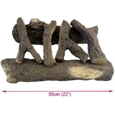 Ceramic Gas Fireplace Log Fire Wood