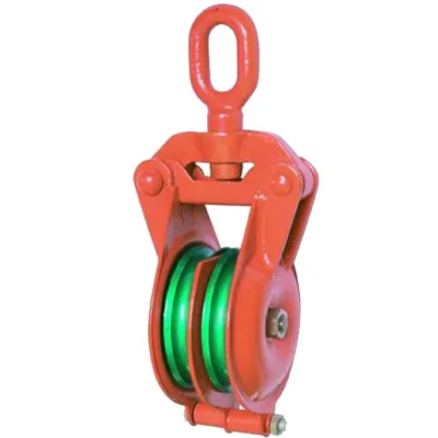 Small Tonnage Operation Light-duty Double Sheave Pulley Block Swivel Eye Type Lifting Snatch Pulley Block With Two Wheels