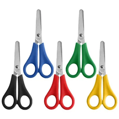Factory Wholesale Colorful Stainless Steel Blunt Safety Student Kid Scissors for School Cutting Stationery