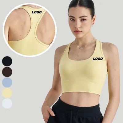Sleeveless Running Tops Women Removable Padded Sports Tops for Women Racer Back Yoga Tops
