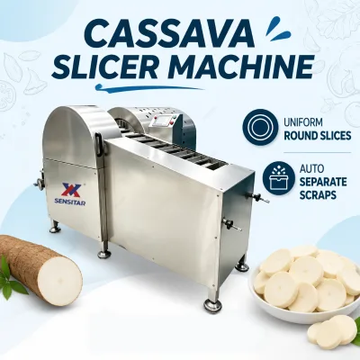 High Precision Round Slice Cutting Machine Directional Pusher Slicer Auto Separate Waste Ends Lemon Cassava Slicing Equipment