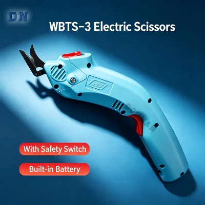 DN-WBTS3-04 Ambidextrous Design for Cardboard Leather Fabric Cutting Tungsten Steel Blades Handheld Cordless Electric Scissors