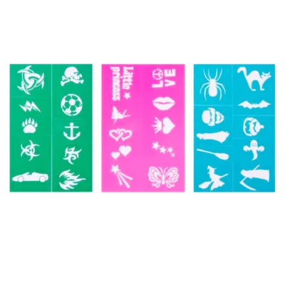 Drawing Art Stencil Tattoo Stencil Kit With Face Glitter and Body Glue, for Kids, Teenagers and Adult Temporary Tattoos Kit
