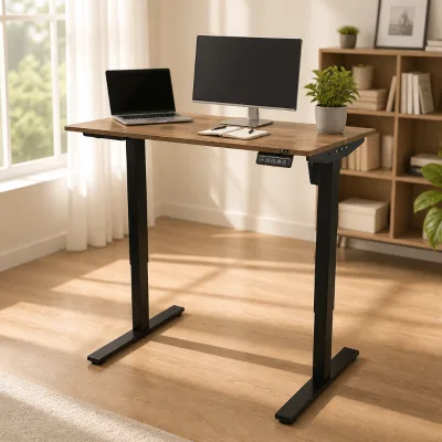 Furniture Hardware Smart Electric Height Adjustable Desk 2-Stage Metal Frame Sit-Stand Table