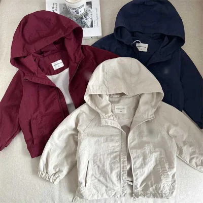 2024 Fashion Children's Spring and Fall Zipper Solid Print Boys and Girls New Jacket Cardigan Kids Sweater Baby Pure Coat