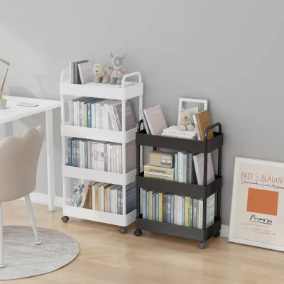 Multi-layer Wheeled Trolley Toilet Storage Rack Living Room Floor Mobile Snack Storage Rack Household Storage Rack