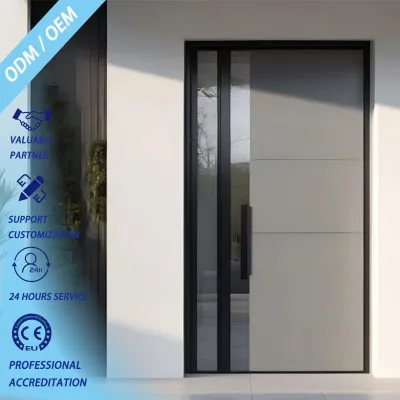 Stainless Steel Anti-Theft Glass Exterior Security Door 3-Year Warranty Modern Design Villa Apartment Outdoor Entry Front