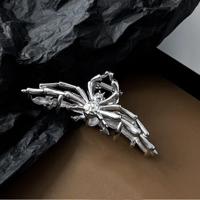 New Arrival Women Large Size Gold Plated Animal Spider Hair Claw Metal Shark Clip Halloween Hair Claw