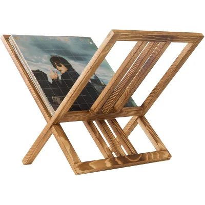 Living Room or Study Area Display Rustic Wood-burning Floor Vertical Magazine Rack
