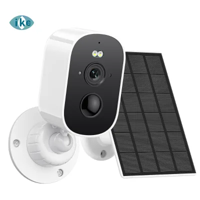 Ikevision ICSEE 4MP Solar 5000mAh Battery Alexa WIFI Camera 2K Human Detection IP66 Waterproof Mini CCTV 3.3W Solar Panel