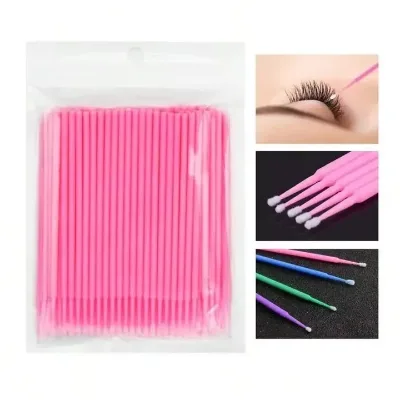 100pcs/Lot Plastic Eyelash Extension Cleaning Swabs Lash Lift Glue Remover Applicators Eco-friendly Disposable Microblade Makeup