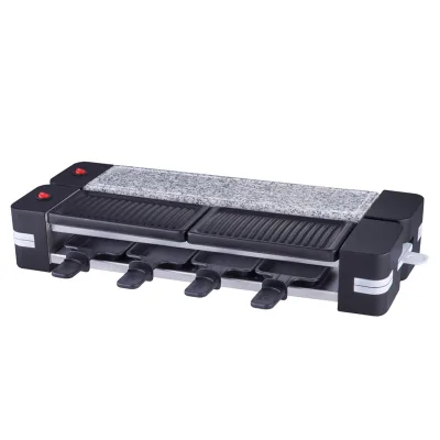 New Folding 1200W Table Raclette Grill  Nonstick Grill Electric BBQ Raclette   8 Person Grill