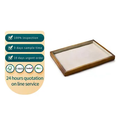 Solid Wood Flat Jewelry Tray, Stackable Jewelry Drawer Storage Box, Display Cabinet Display Storage Box Tray (beige)