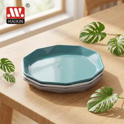 Home Kitchen Plastic Diamond Nested Tableware Food Grade Polygon Plastic Plate