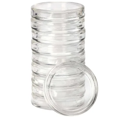 Clear Plastic Coin Storage Box Round Coin Holder Protected Capsules for 40mm Coins