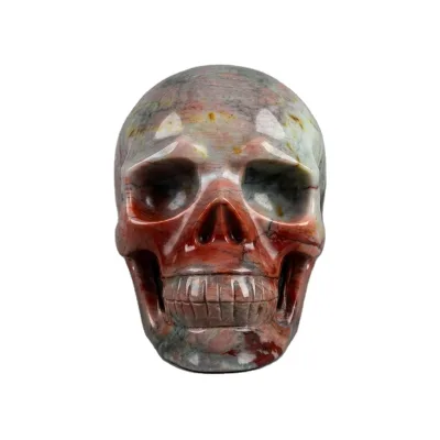 Natural Colorful Agate Skulls 10.2inch Large Handmade Carved Skulls Sculpture Crystal Stone Collectible Art Statue Gift