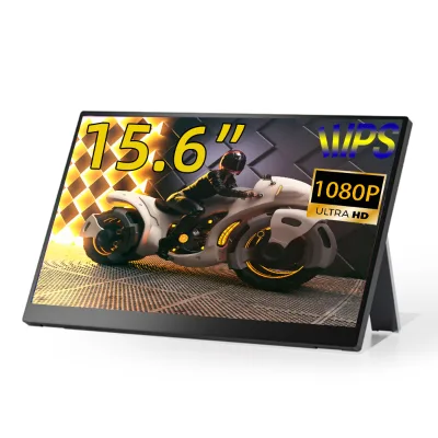 Portable LED Gaming Monitor 15.6" IPS 1080P HDR with Type C Interface Compatible with Computers Consoles & Laptops