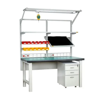 Detall HeavyDutyWorkbench Heavy Duty Steel Workbench 3000lbs Capacity Adjustable Pegboard Power Strip Drawers ISO 9001 Certified