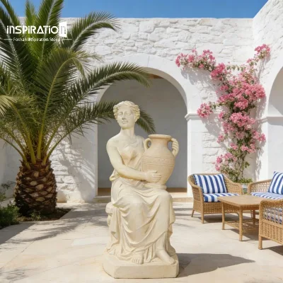 Resin Stone Greek Goddess Statue for Garden Landscape Art Art Style Cast Stone Sculpture Woman Artificial Stone Factory Custom