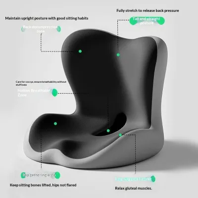 Memory Foam Seat Cushion L-Shaped Orthopedic Office Chair Support Cushion Lumbar Pillow Memory Foam Coccyx Pain Car Seat Cushion