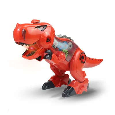 Children's Electric Spray Roller Turning Dinosaur Light Sound Effect Walking Tail Swinging Electric Dinosaur Toy