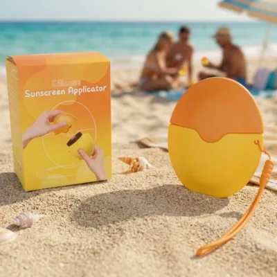 Promotional Car Gift Body Care Tanning Oil Applicator Beach Summer Essential Mango Fruit Shape Body Tanning Lotion Applicator