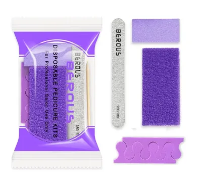4in1 Kit Professional Manufacture  Manicure Kits  Disposable  Nail Tools Wood File Buffer Toe Separator,buffer ,