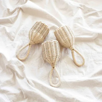 Hot-selling Handmade Wicker Baby Rattle, Wicker Baby Swing Bed With Christmas Bell Decoration, Wicker Baby Rattle With Bell Deco