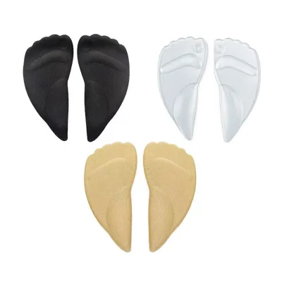 3/4 Length Gel Forefoot Pad Silicone Arch Support Insoles Women's High Heel Elastic Cushion Protect Feet Care Pads