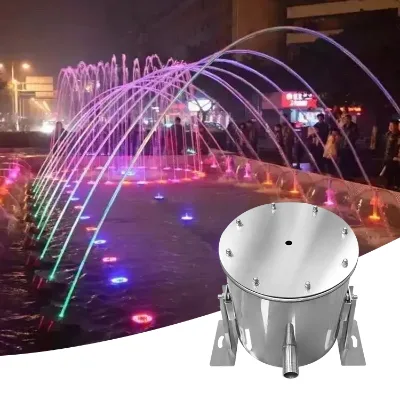 Laminar Jumping Jet Fountain Nozzle DMX Lights Colorful LED Lights Laminar Flow Water Jets Fountain Jumping Jets Fountain Lights
