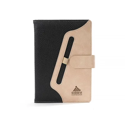 A5 Sublimatuon Notebook New Design Two Colors Combine A5 Pu Leather Hard Cover Notebook With Elastic Band Pen Holder