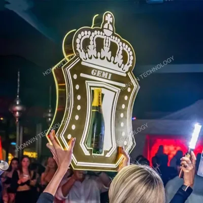 LED Flashing Angel Wings Bottle Glorifier Presenter Rechargeable Bottle Display Stand for Bar