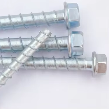Zinc Plated Concrete Masonry Screw, Hex Flange Head Self Drilling Concrete Anchor Screw for Construction Installation