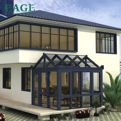 Modern Design Sunrooms Glass Houses Aluminum Alloy Frame Tempered Glass Triangle Waterproof Feature for Outdoor Villas Hotels