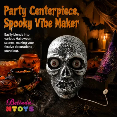Belinda Sensitive Skull Party Decorations Halloween Holiday Supplies with Light Electric Skull Party Supplies with Sound Gifts