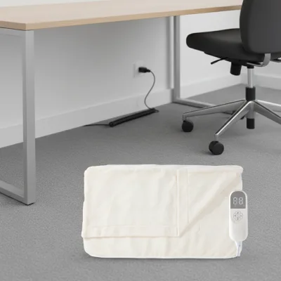 UK Electric Heated Foot Warmer Office Bed Heating Pad 10 Levels Temperature Timer Settings Machine Washable