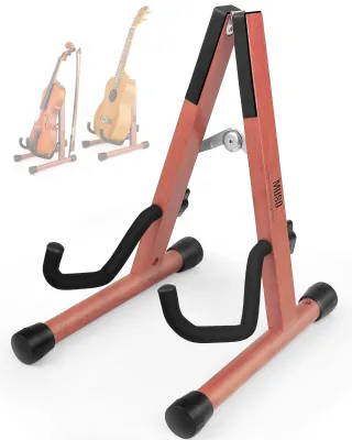 MUSO Rose Wood Mini Folding A-Frame Violin Stand Durable & Portable Travel Stand (31.5x6x11cm 0.7kg)