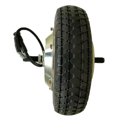8 Inch Brushless Hub Motor with Waterproof Hard Tyre and Permanent Magnet Geared Wheel Construction