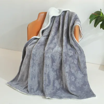 FY Luxury 100% Polyester PV Velvet Long Fur Soft Customized Striped Warm Throw Blankets for Adults Kids Woven Technique Airplane