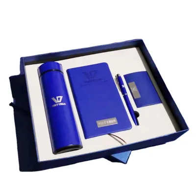 Luxury Office Custom logo Company Executive Souvenir Graduation Gift Items Promotional Notebook Vacuum Flask Business Gifts Set