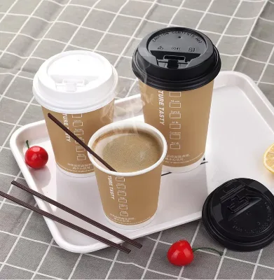 Disposable Double Wall Eco-Friendly Food Grade PE Coated Customizable Kraft Paper Cups Manufacturer